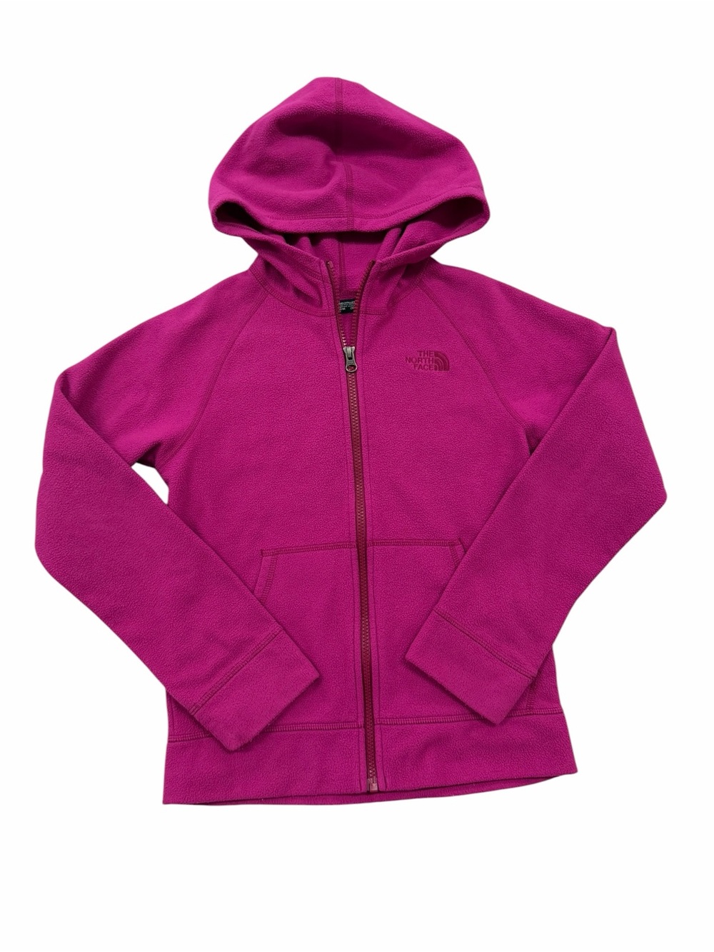 The North Face Girls Full-Zip Hooded Fleece Magenta Berry Pink Girls Sz M 10/12